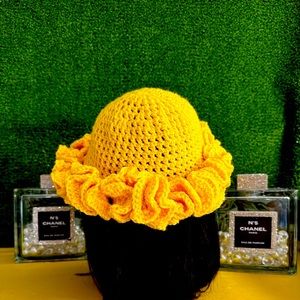 Handmade crochet ruffle hat